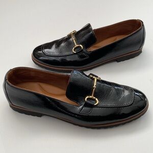 Paul Green Black Patent Leather Horsebit Loafers 10.5